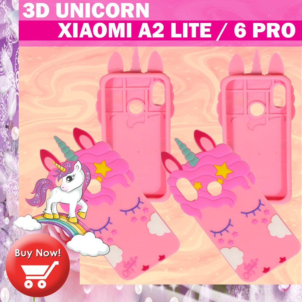 3D Cartoon Unicorn Case Xiaomi MI A2 Lite / 6 Pro Softcase 4D Xiaomi MI A2 Lite / 6 Pro Silikon Case