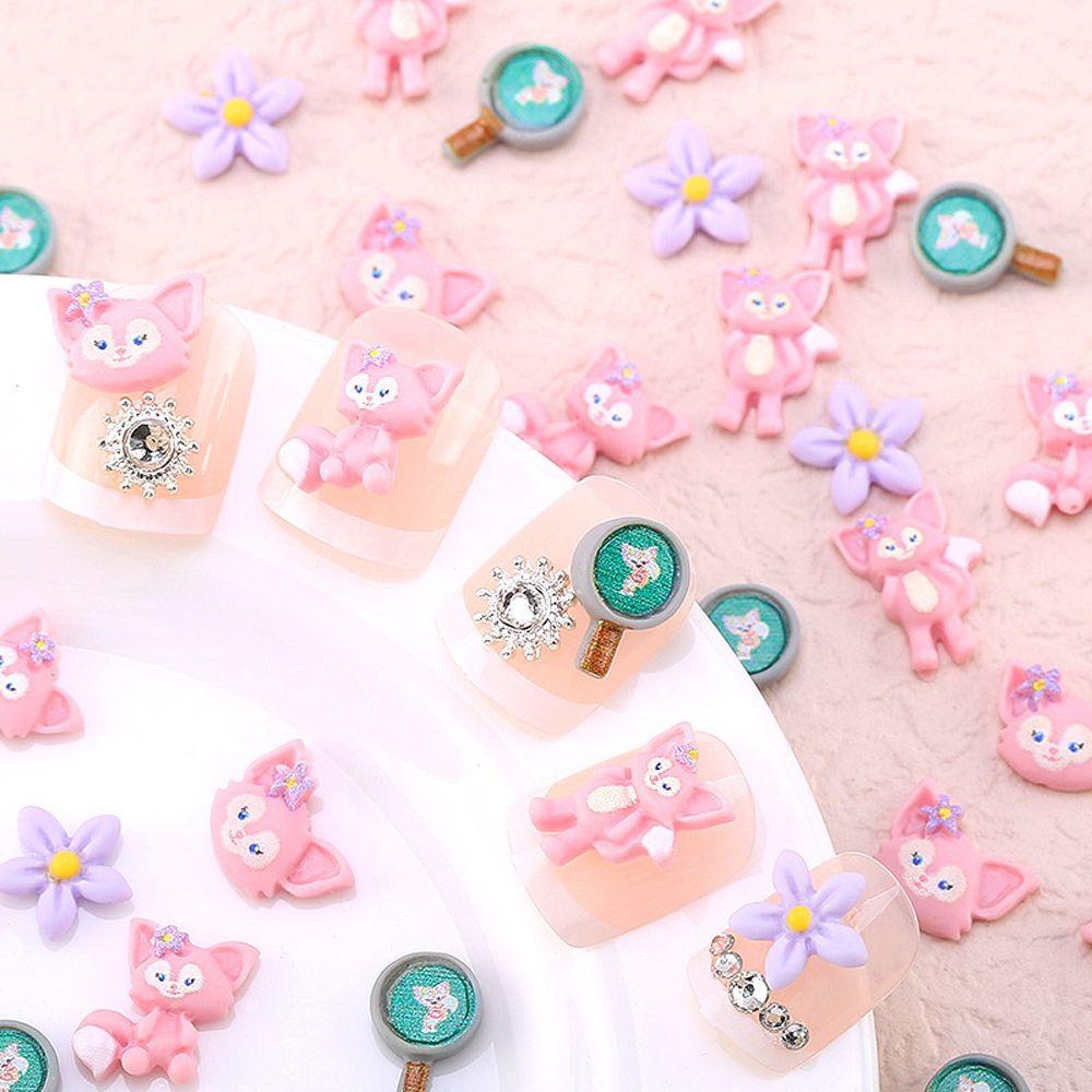 Needway Kuku Seni Dekorasi Kawaii 20 Pcs Hewan Lucu Kelinci Bintang Delu Kristal DIY Manicure Aksesoris