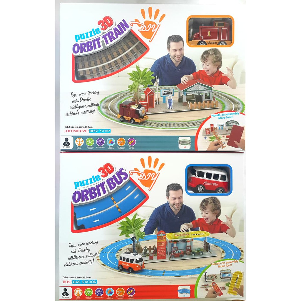 Mainan Anak 3D Puzzle Orbit Bus Train - Small Mainan Kreatif