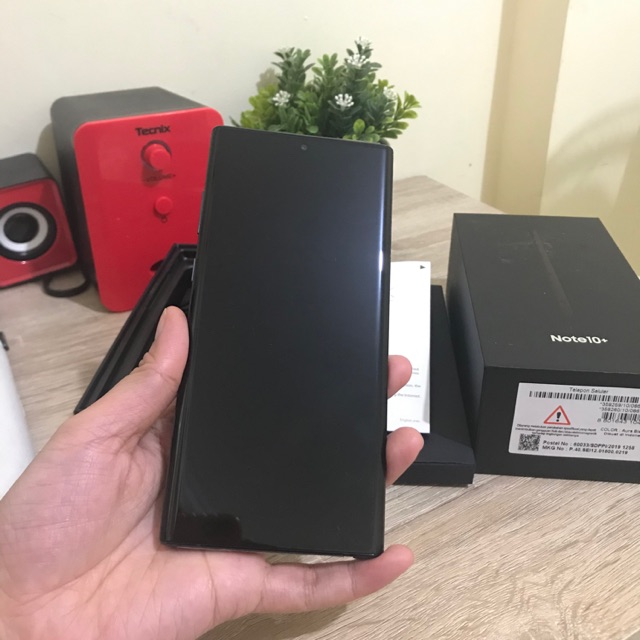 Samsung Galaxy Note 10+ Plus 256GB Sein Aura Black Lengkap Mulus