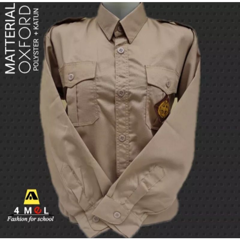 ATASAN BAJU KEMEJA PRAMUKA LAKI LAKI LENGAN PANJANG SERAGAM SEKOLAH SD SMP SMU KAIN OXFORD