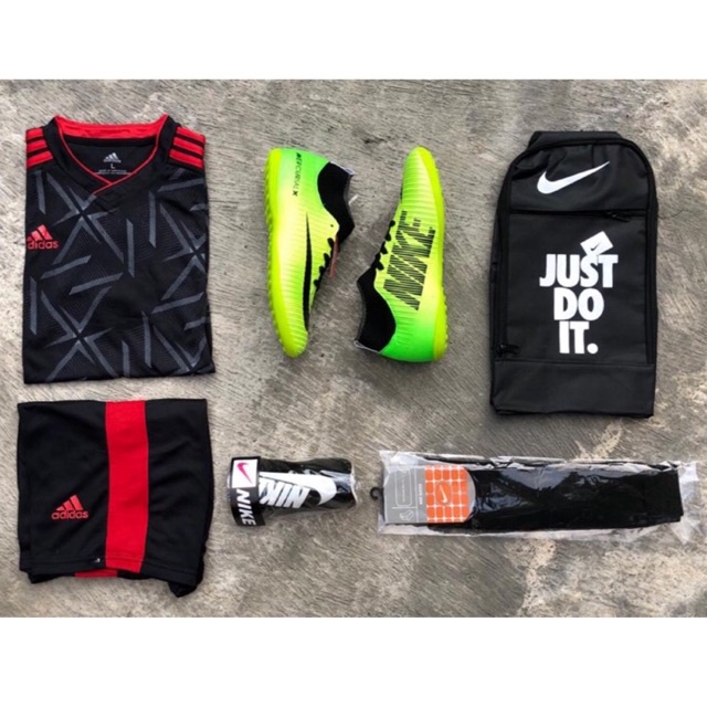 (PAKET KOMPLIT) sepatu futsal nike tempo sol karet mentah-4