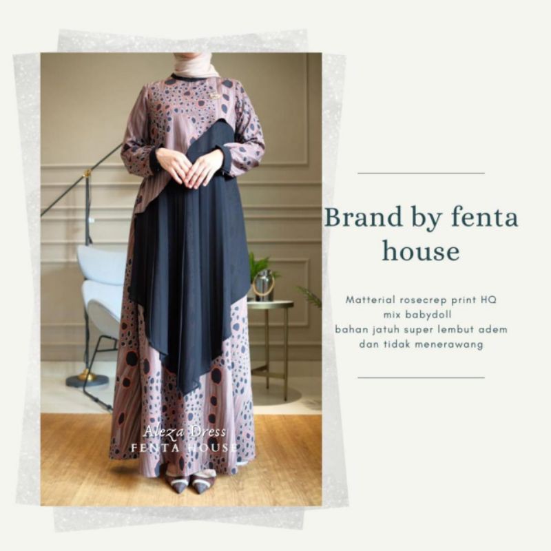 Gamis fenta house original gamis premium aleza dress