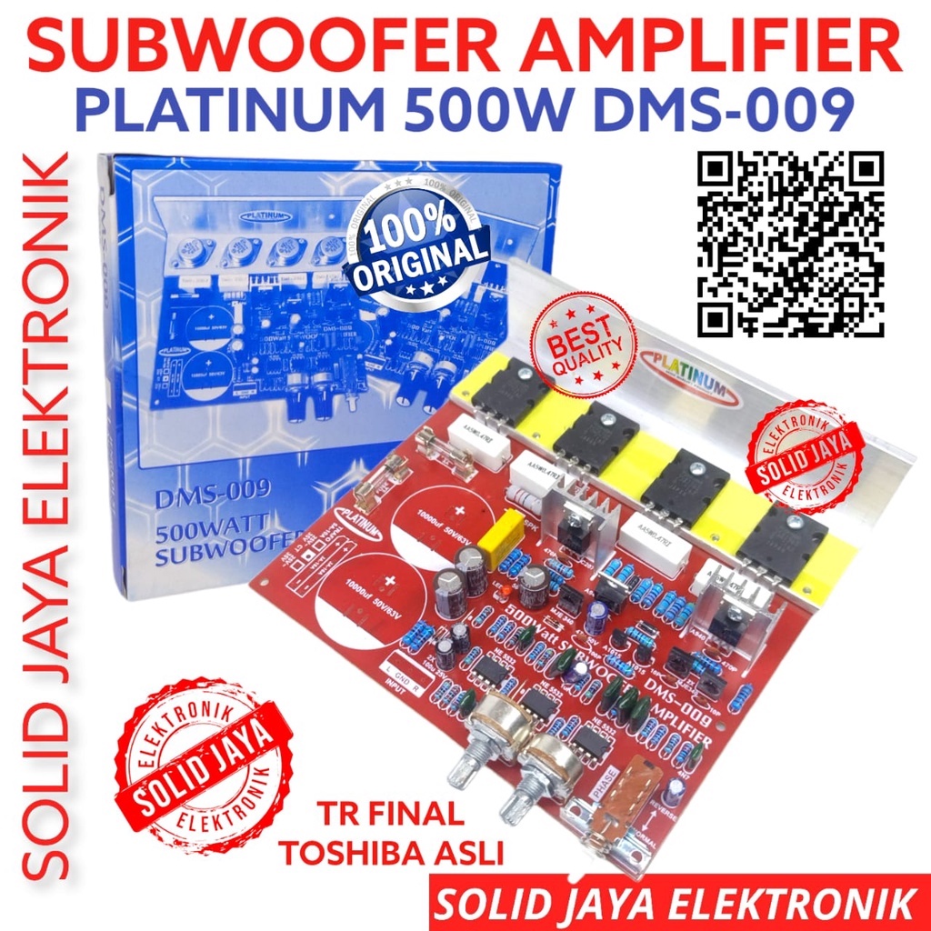 KIT POWER SUBWOOFER 500W DMS 009  DMS-009 PLATINUM TR TRANSISTOR FINAL TOSHIBA ASLI AMPLI SUB AMPLIFIER SUBWOOFER SUBWOFER 500 WATT W DMS 009 DMS009 KIT AMPLIFIER SUBWOOFER SUB PLATINUM ASLI ORIGINAL