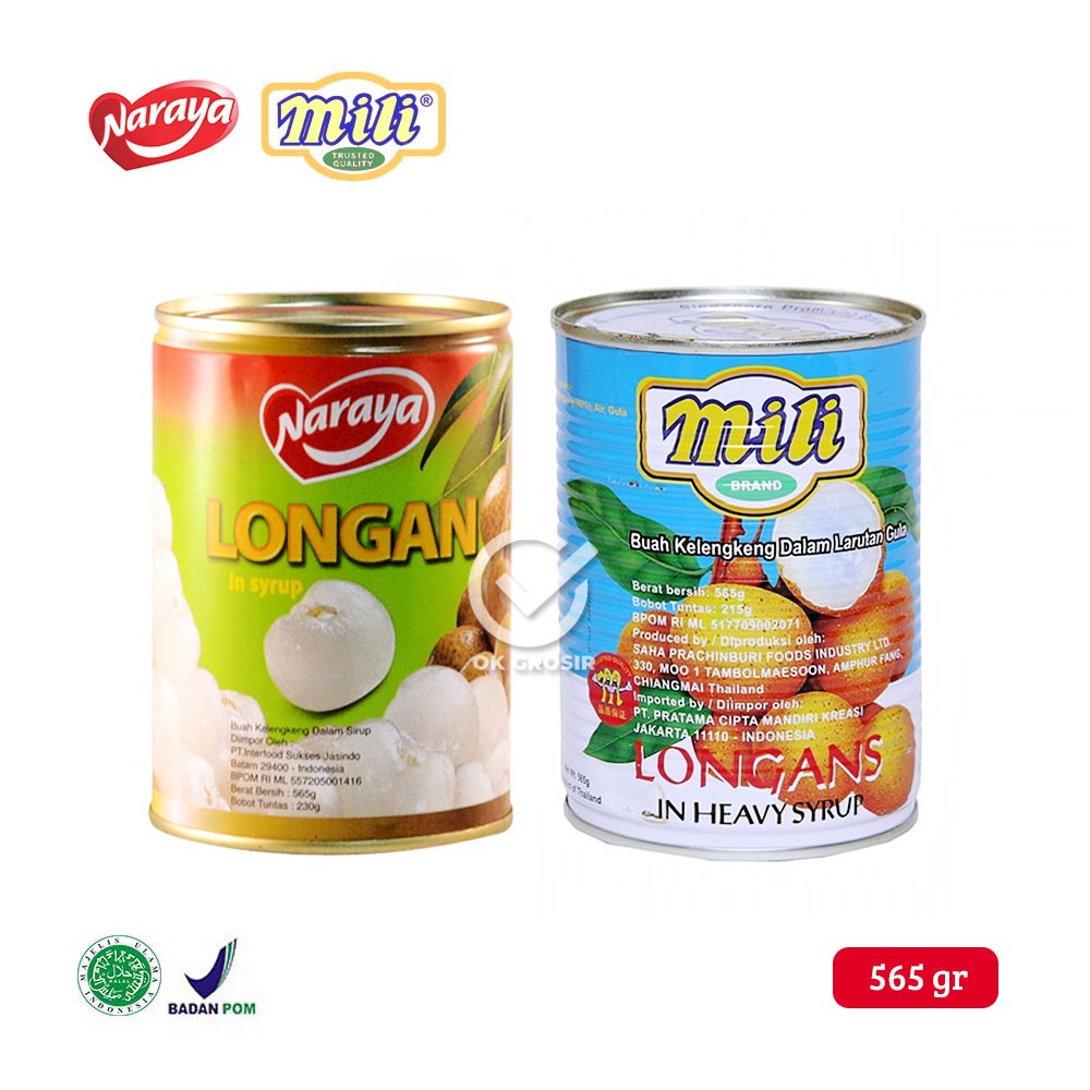 

Longan in Syrup / Buah Kelengkeng Kaleng (565 gr)