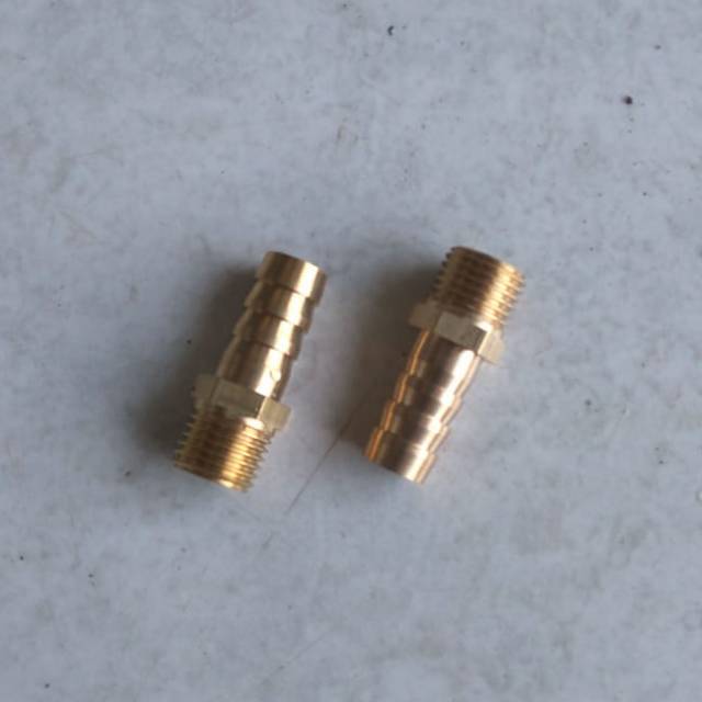 Nepple Selang Kuningan 3/8 x 1/4 L