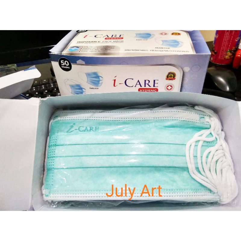 All MASKER Hijau/Biru/Hitam/Abu/Putih/Pink/Anak/Earloop/Hijab I Care OneCare Chasa Embos