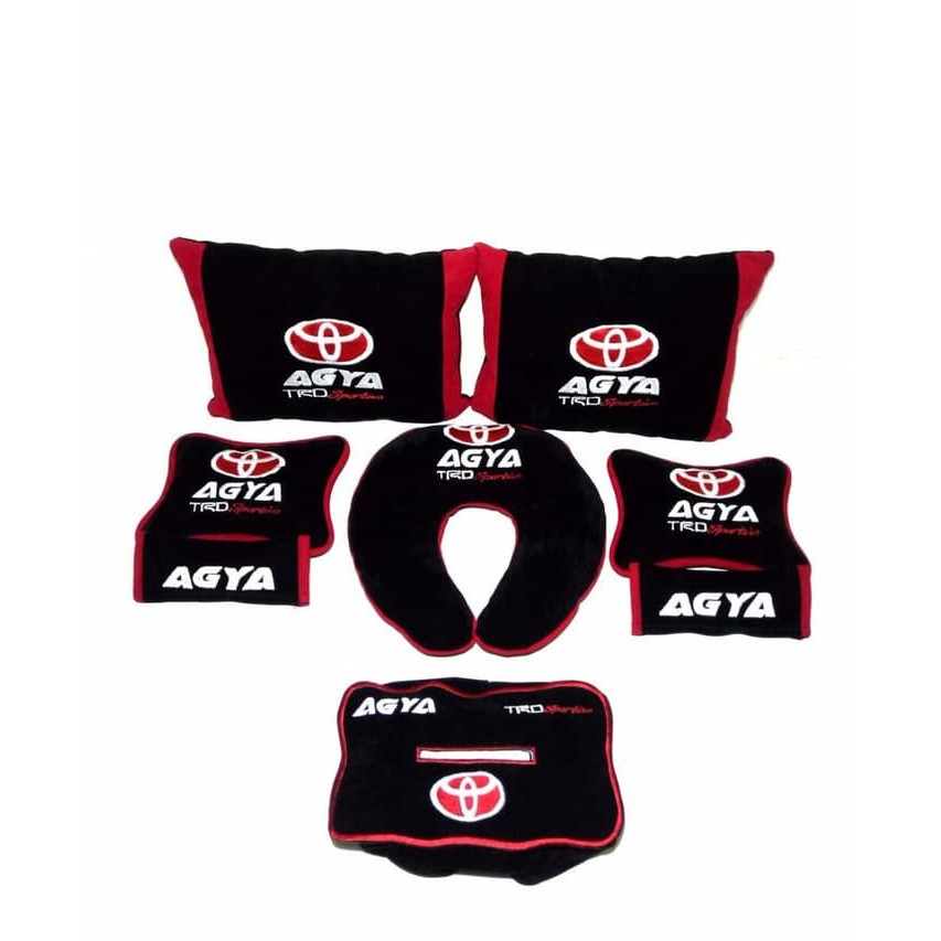 Barang Berkualitas Agya TRD Sportivo bantal aksesoris mobil Bordir