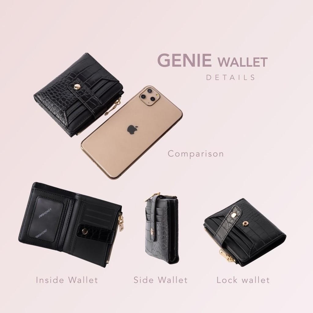 Jims Honey Genie Wallet Dompet Lipat Mini Cantik Kecil Wanita Fashion Cewek Korea Import Kartu Jimshoney JH Ori