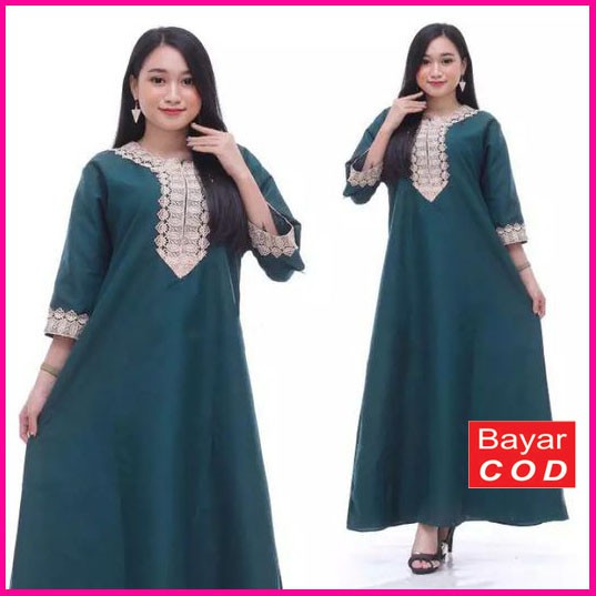 Dress Arab Terbaru Panjang Lengan Pendek Busui Premium