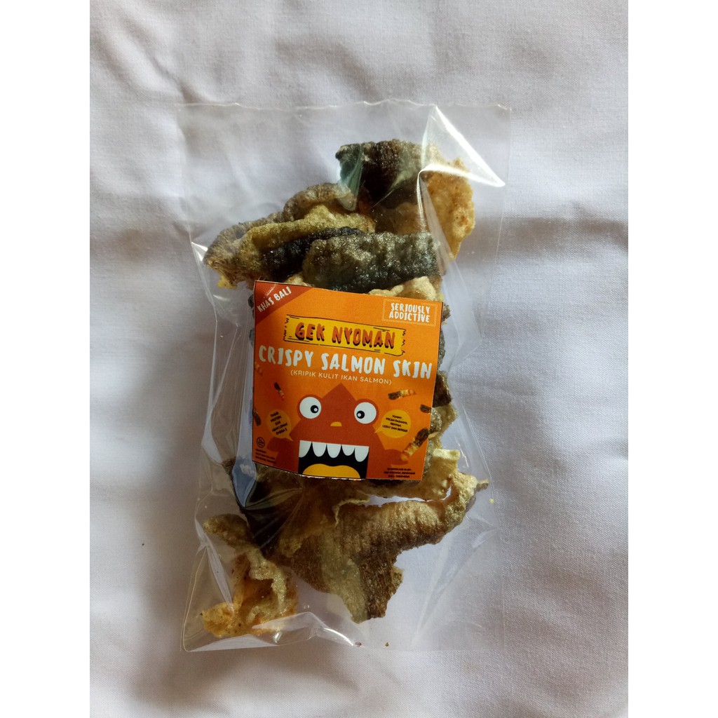 

Keripik kulit salmon 20 gram camilan sehat khas bali