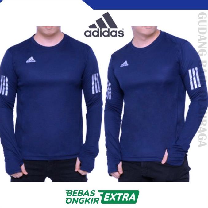 KAOS OLAH RAGA ADIDAS PRIA LENGAN PANJANG DRY FIT THUMBOLE