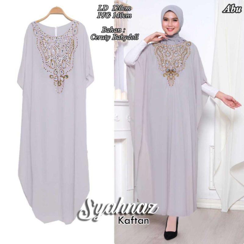 Gamis Kaftan Jumbo Bahan Ceruty Terbaru