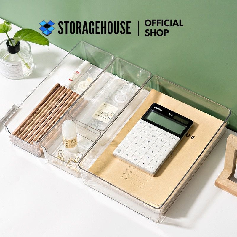 [SH] Desk Organizer Laci Bening Acrylic Sumpit Sendok Organizer Kamar Laci Sekat Laci Organizer Acry