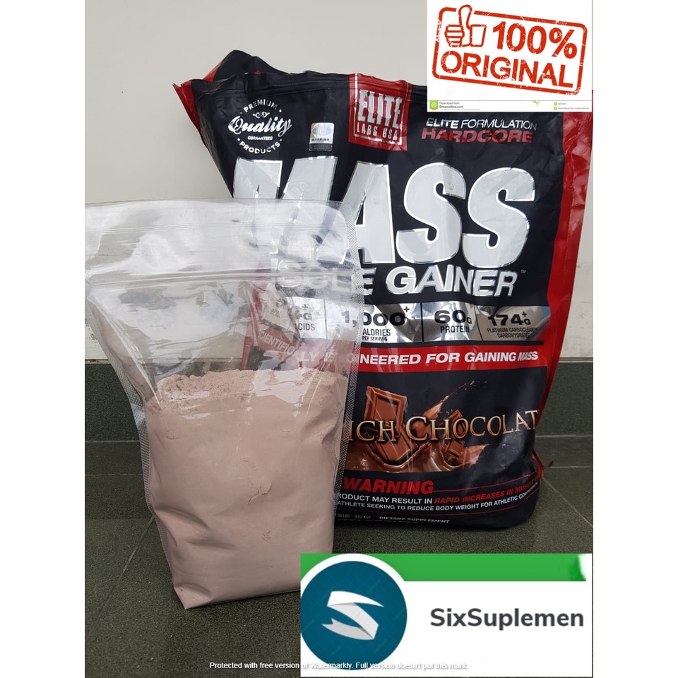 (Bonus Sample/Shaker) Elite Labs Mass Muscle Gainer 2 Lbs Repack (900 Gram)