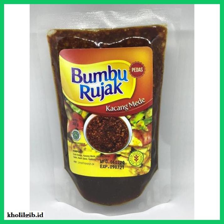 

gnidderdsaus- bumbu rujak kacang mede & terasi kemasan pouch 300 gram - mede pedas -asliiiiii.