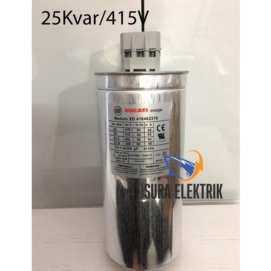 Kapasitor 25 KVAR 3P 415V Ducati