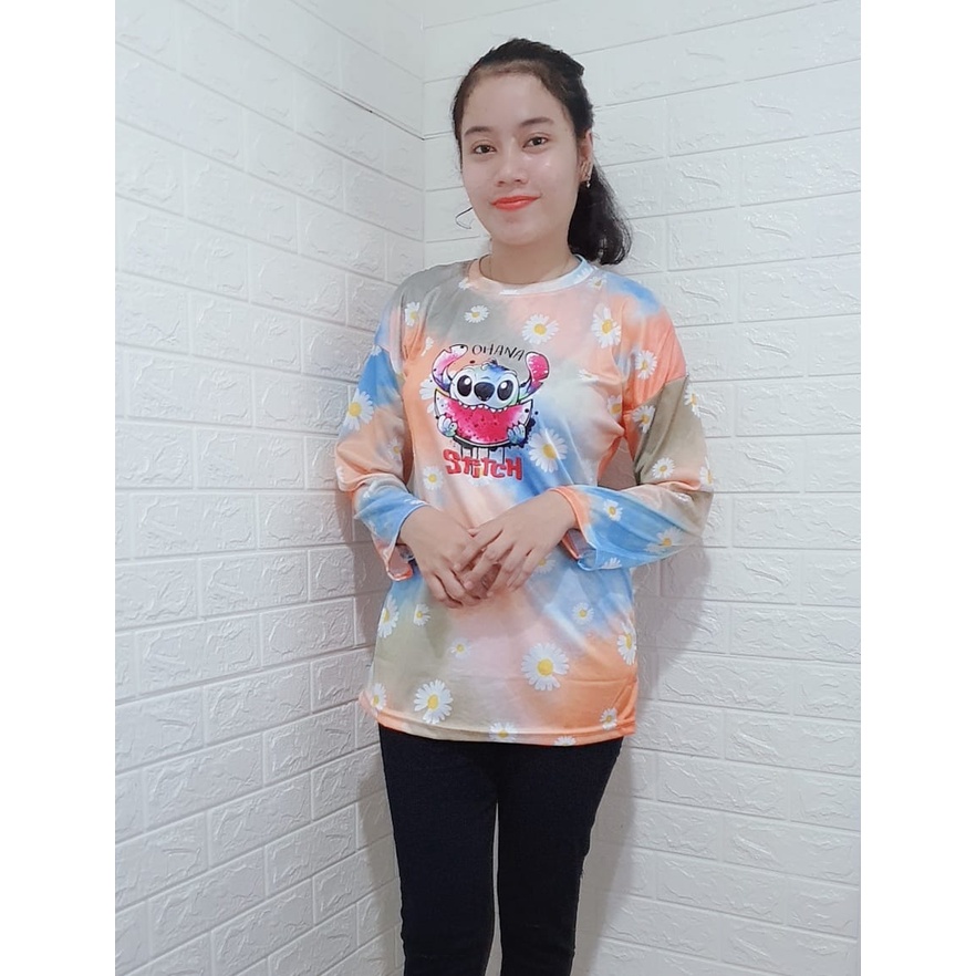 Rillo - Kaos Longsleeve Ovesize Tie Dye Sablon 3D Plastisol