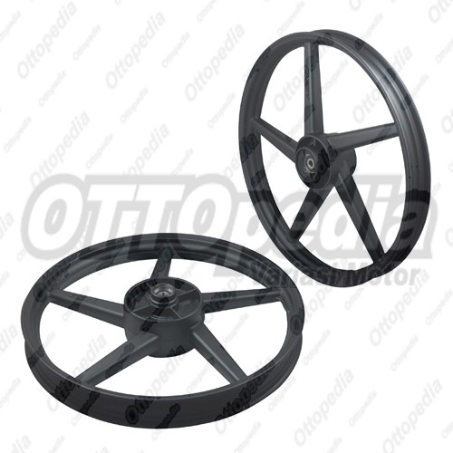 Rossi Velg Pelek Racing New Zigen Tornado - Satria 2 Tak (TROMOL) Palang 5 Ring 17 - 140 / 160 Hitam