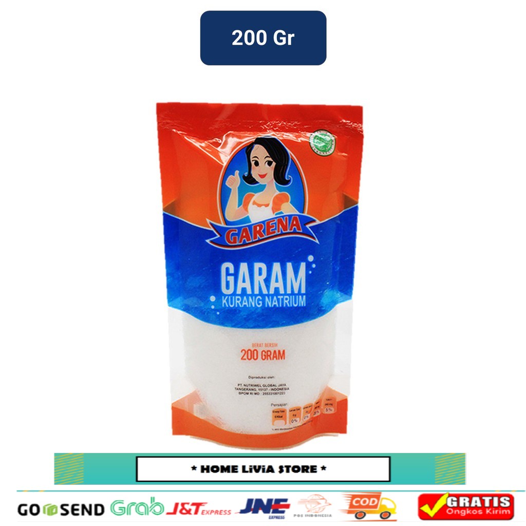 

Garena Garam Kurang Natrium 200gr