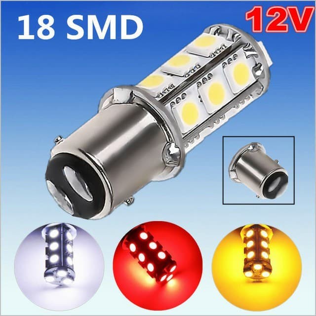 Lampu LED Rem Stop Bayonet 12 Volt Diam dan Strobo Kedip Mobil Motor Kaki 2 DC 3 Warna