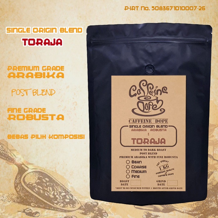 

Kopi Single Origin Blend Toraja 1 Kg - Bean/Biji & Ground/Bubuk