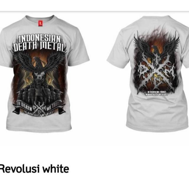 Cod Original IDDM REVOLUSI White Ts metal by Indonesia death metal baju viral keren kaos putih gaul 