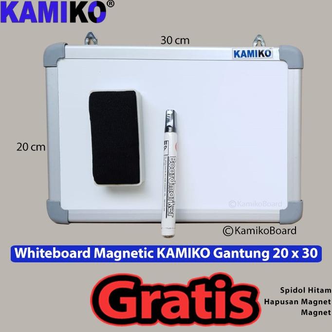 

Whiteboard Kamiko Uk 20 cm x 30 cm Gantung - Spidol Hitam - Hapusan