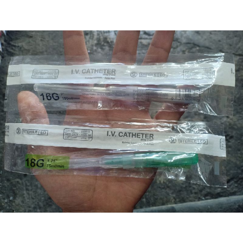 jarum tindik sekali pakai / piercing needle/ ukuran 16g,18g