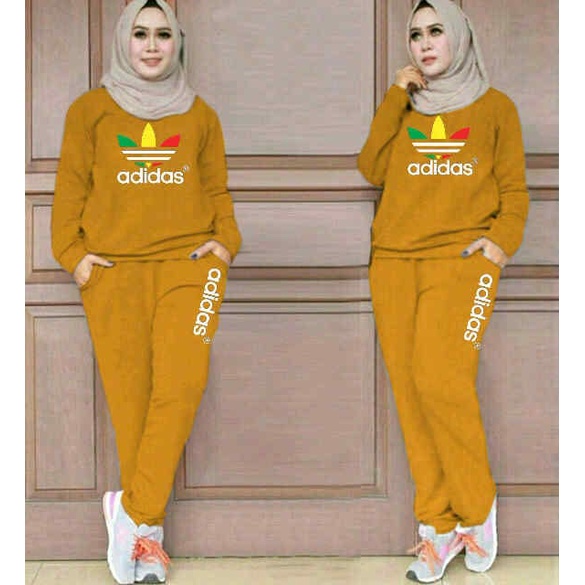 PIK - Setelan Training Pelangi XL (5700), XXL (6100), 3XL (7500),  4XL (7900) /Celana Olahraga Wanita JUMBO