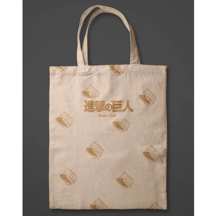 Totebag Premium SNK Brown Attack on Titan Tas Anime Tas Wibu Casual