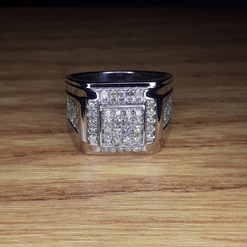 Cincin Berlian Pria Silver Mewah