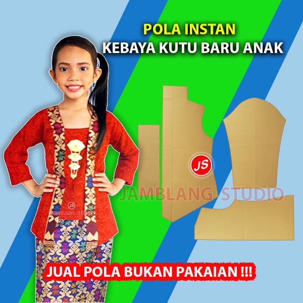 Pola Instan Kebaya Kutu Baru Anak Anak [ Pola Baju Jamblang Studio ]