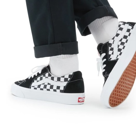 SEPATU VANS OFF THE WALL | SK8 LOW BLACK / CHECK