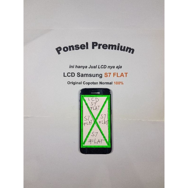 LCD Samsung S7 FLAT Original Copotan Warna Black NORMAL
