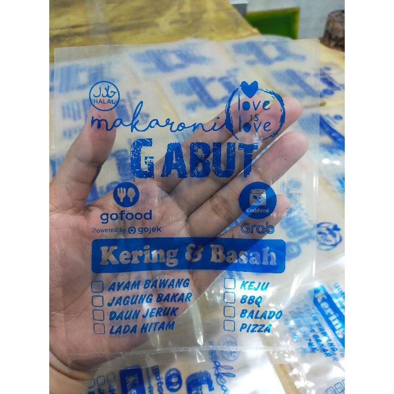PLASTIK PP Sablon /Sablon kemasan custom makanan/kopi