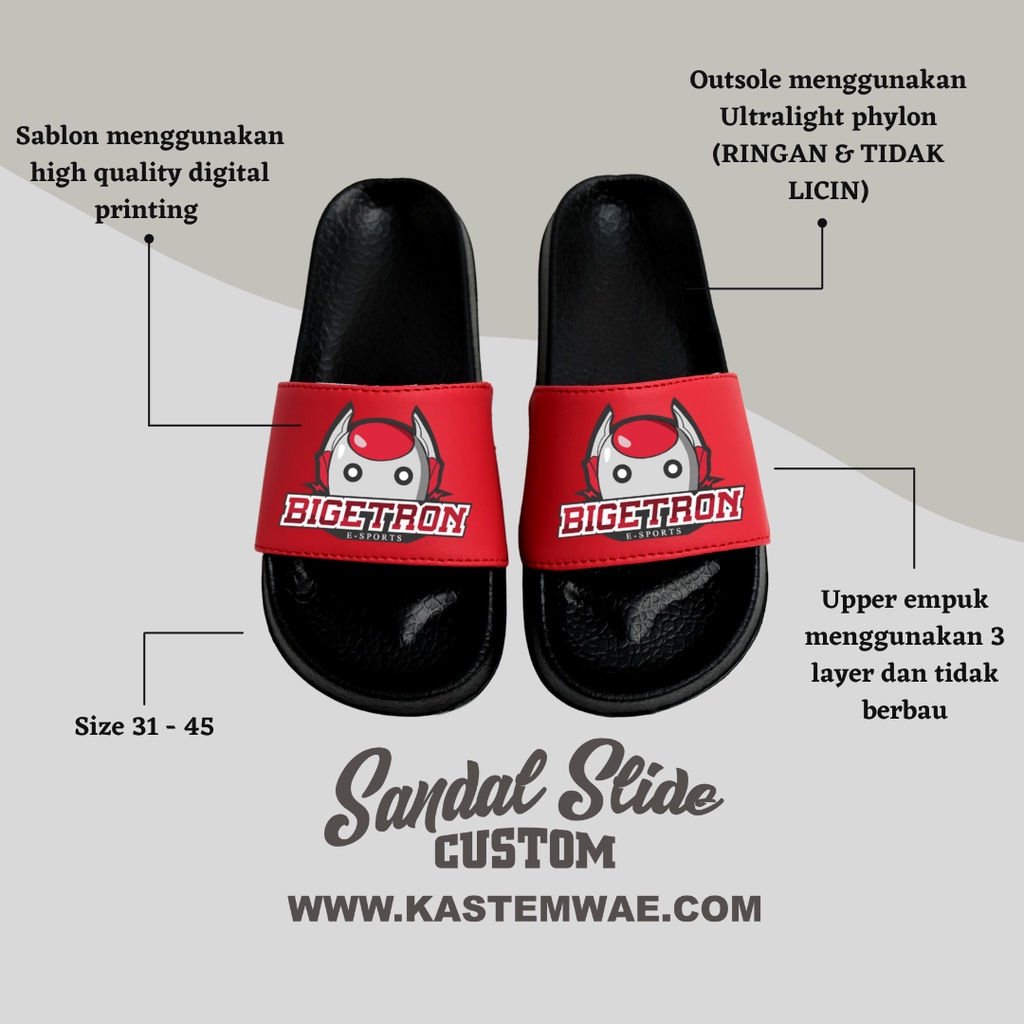 Sandal slide slop custom design BIGETRON ESPORTS