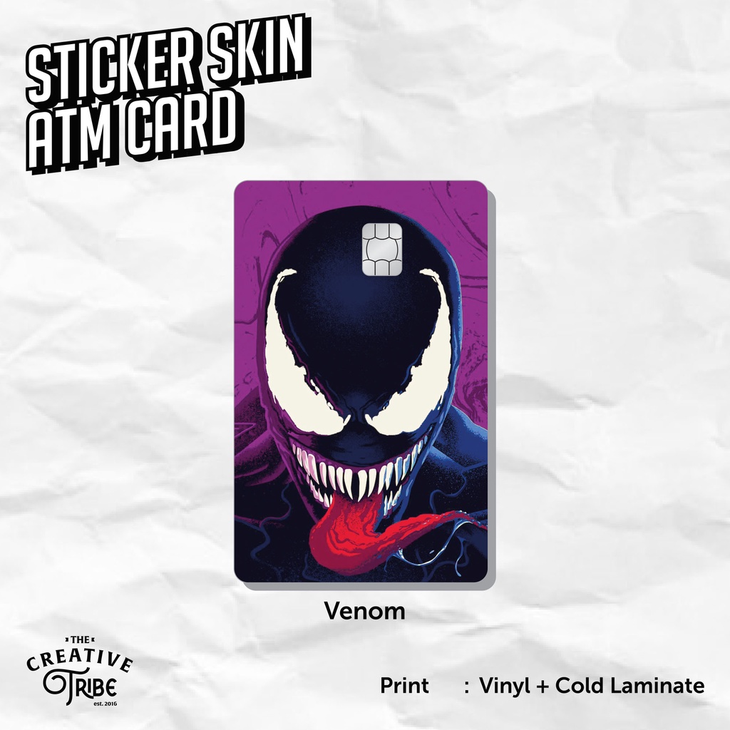 Sticker Skin Card Venom - ATM Vinyl Debit Credit Emoney Flazz Stiker Marvel Spiderverse