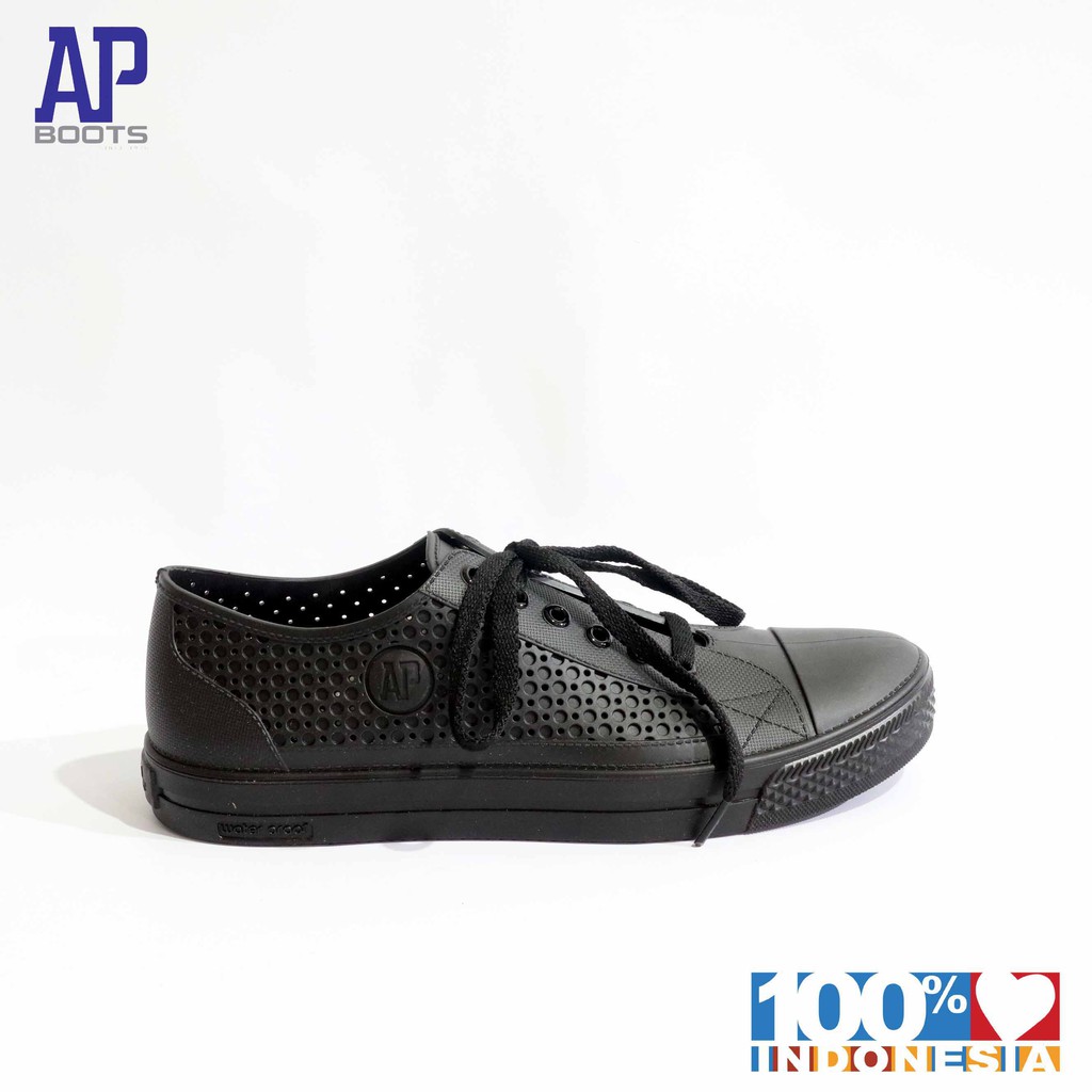 AP STAR ALL BLACK 38-42 - SEPATU SNEAKERS PRIA CASUAL - AP BOOTS