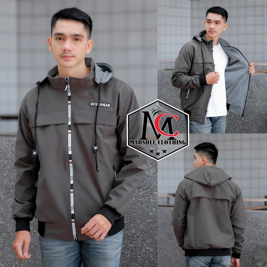 RCL - Jaket Pria Outdoor Polos Waterproof Anti Air Original Jaket Pria Motor Bikers Turing Branded Warna Hijau Army dan Hitam