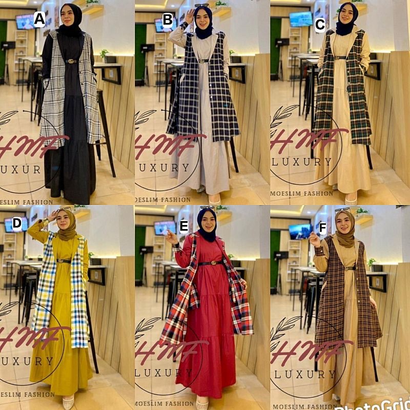SYAHLA DRESS 2 IN 1 BY HMF (READY)