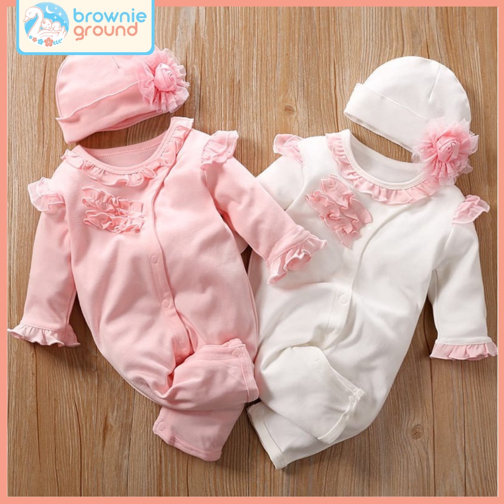 [COD] Baju bayi perempuan 0-2 tahun PINK &amp; PUTIH FREE KUPLUK / jumper bayi perempuan baju baby import