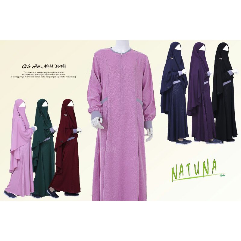 Natuna By Tasnim Alfania Indonesia / Setelan Gamis Khimar Set Jubah Jilbab Syari Wanita Muslimah