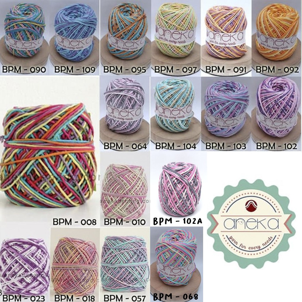 KATALOG - Benang Rajut Katun Big Ply Mambo / Sembur / Mix-color Cotton Yarn PART 1