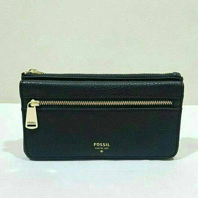 FOSSIL PRESTON CLUCTH BLACK WALLET