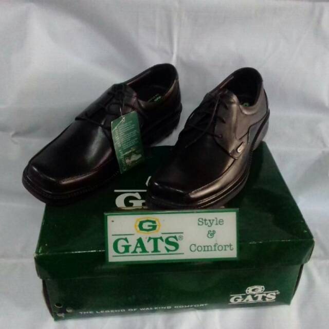Sepatu Pantofel kulit Asli Pria tali merk Gats RF 8008 original