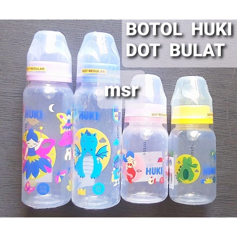 Botol susu bayi Huki round regular 120 ml, 240ml DOT BULAT