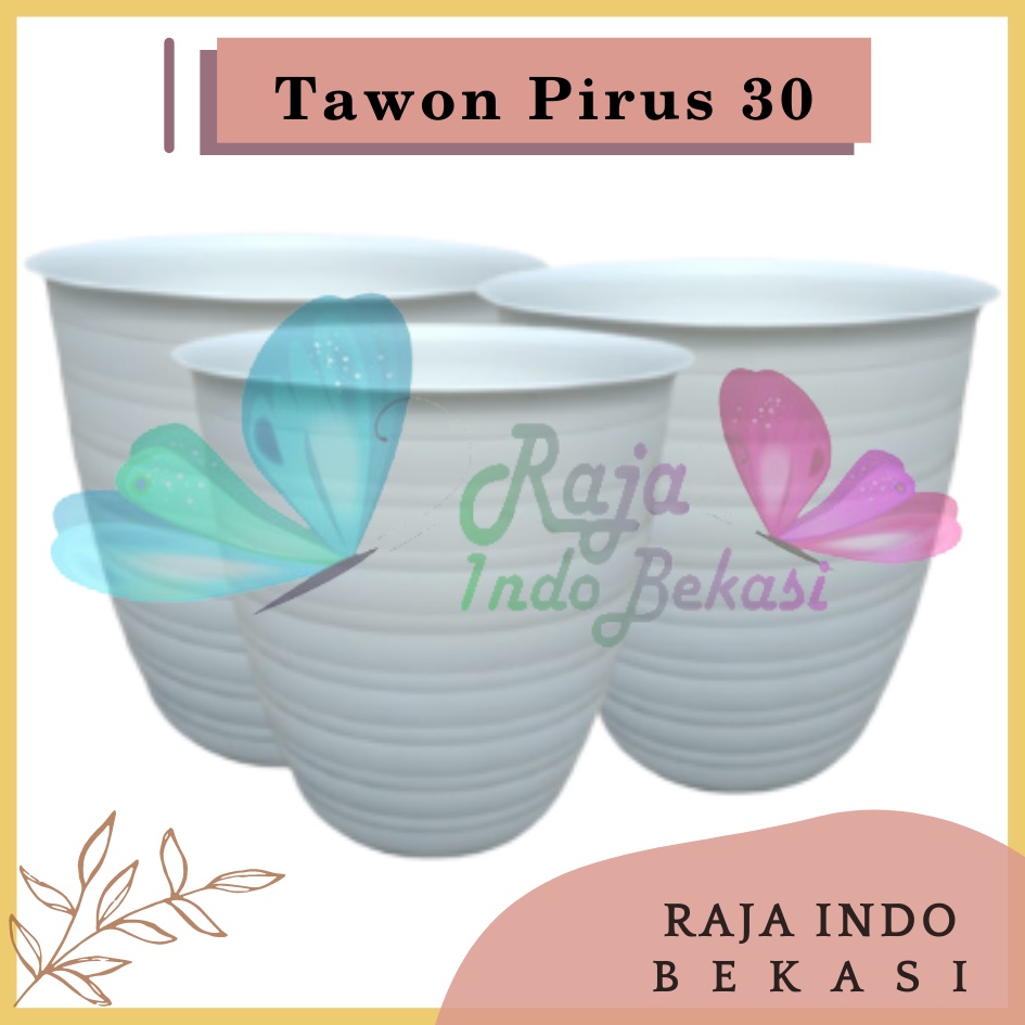 3 Pcs Pot Bunga Jm Ruby Pirus 30 Putih Motif Tawon Pot Bunga Besar Jumbo Murah Pot Tawon Pirus 30 35