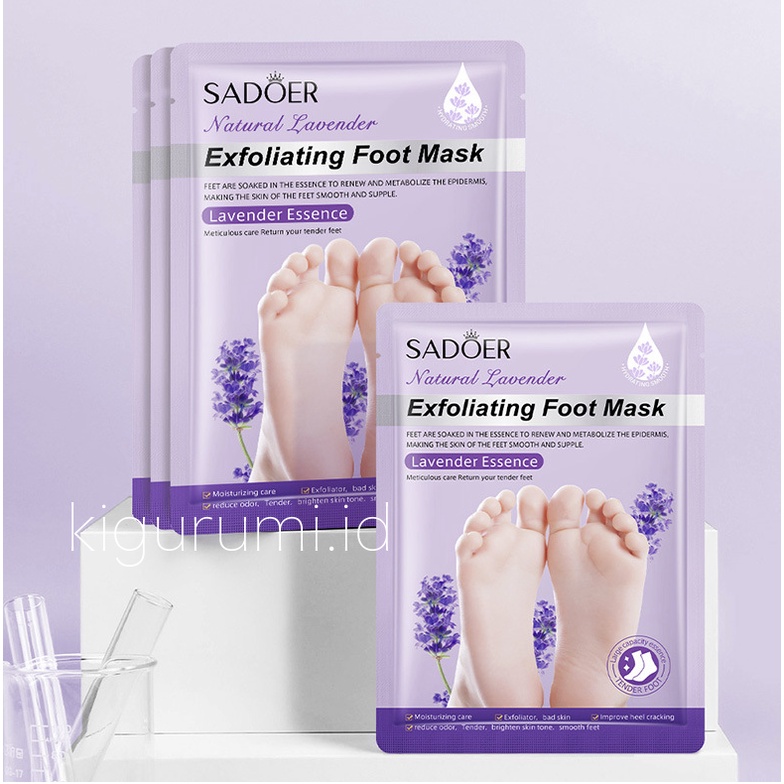 SADOER Masker Kaki Lavender Foot Mask Exfoliating Kelupas Kulit Mati EM030