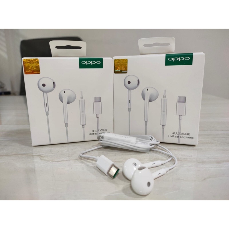 HF / HEADSET OPPO FIND X / R17 TIPE C ORIGINAL 100% + PACK IMPORT TIPE-C RG-OFFICIAL STORE